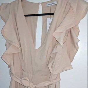 YaYa & Co.  Double Flutter Sleeve Jumpsuit L